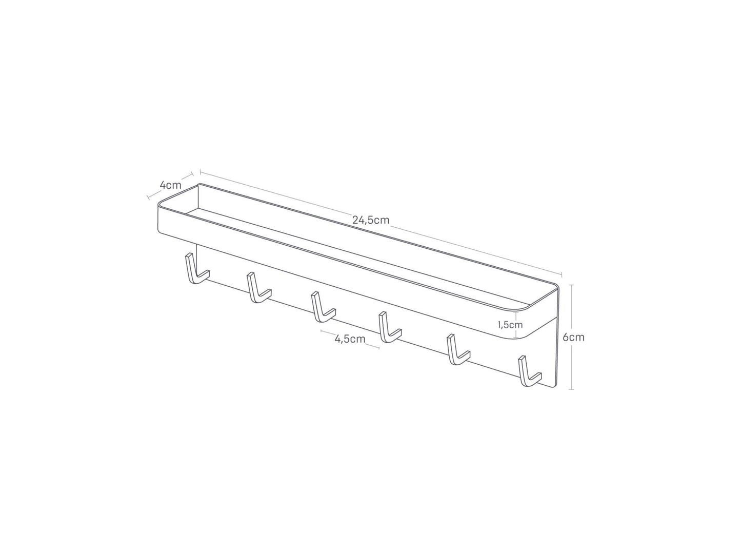 Hakenleiste für Schlüssel White (magnetisch)