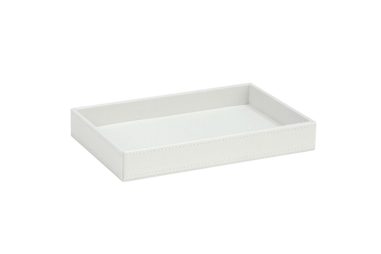 Tablett Lederoptik weiß