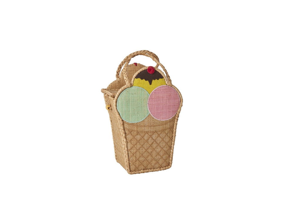 Kleine Raffia Tasche - 'Ice Cream' Theme