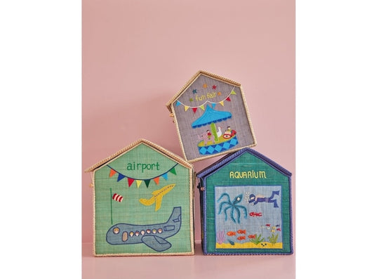 Raffia Aufbewahrungshaus - 'Vacation Theme' - M