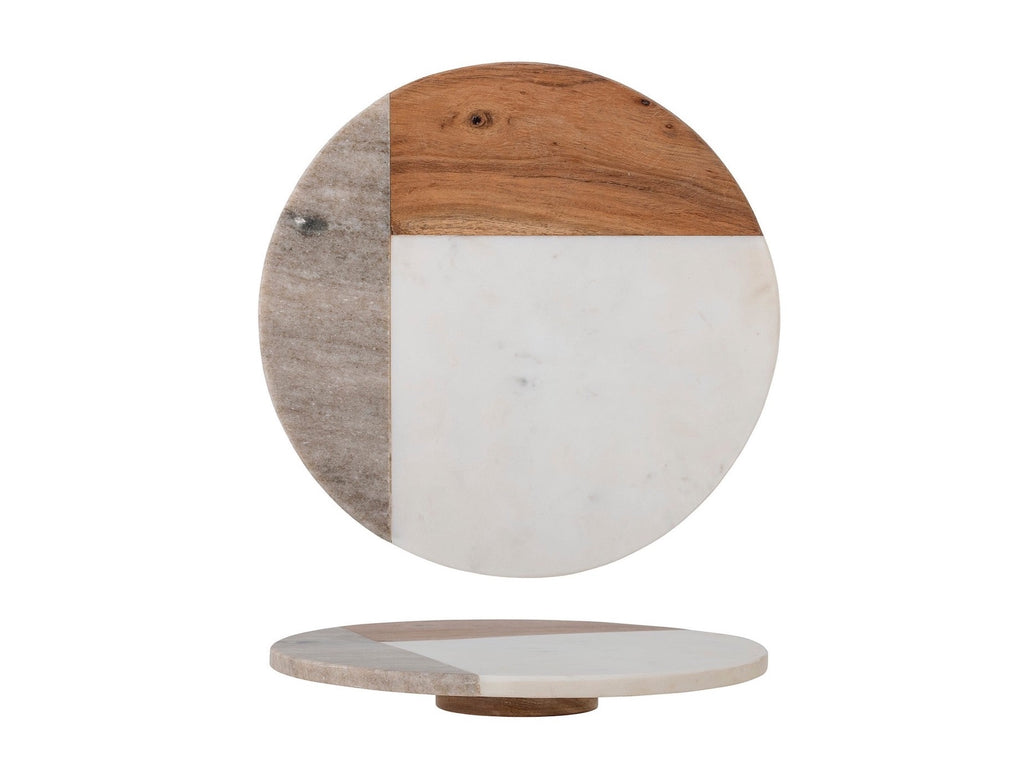 Olly Servierplatte, Weiß, Marmor
