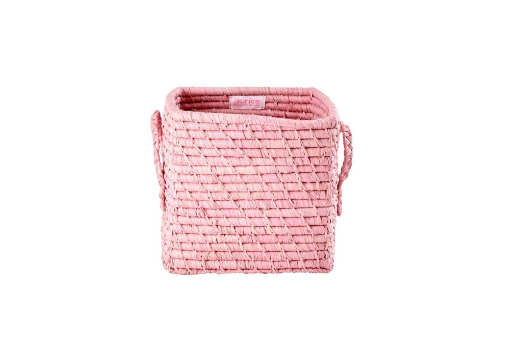 Raffia Aufbewahrungskorb Soft Pink-Small