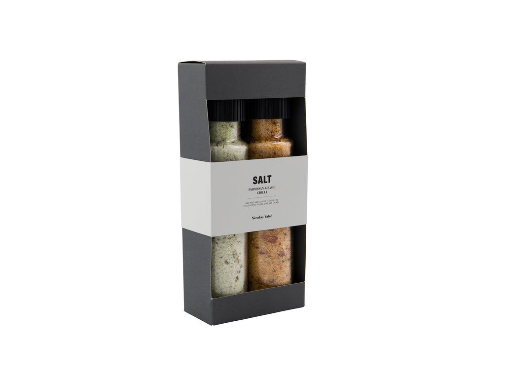 Geschenkbox - Parmesan & Basil salt & Chilli salt, 2er-Set