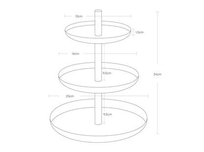 Tosca Etagere mit 3 Ebenen