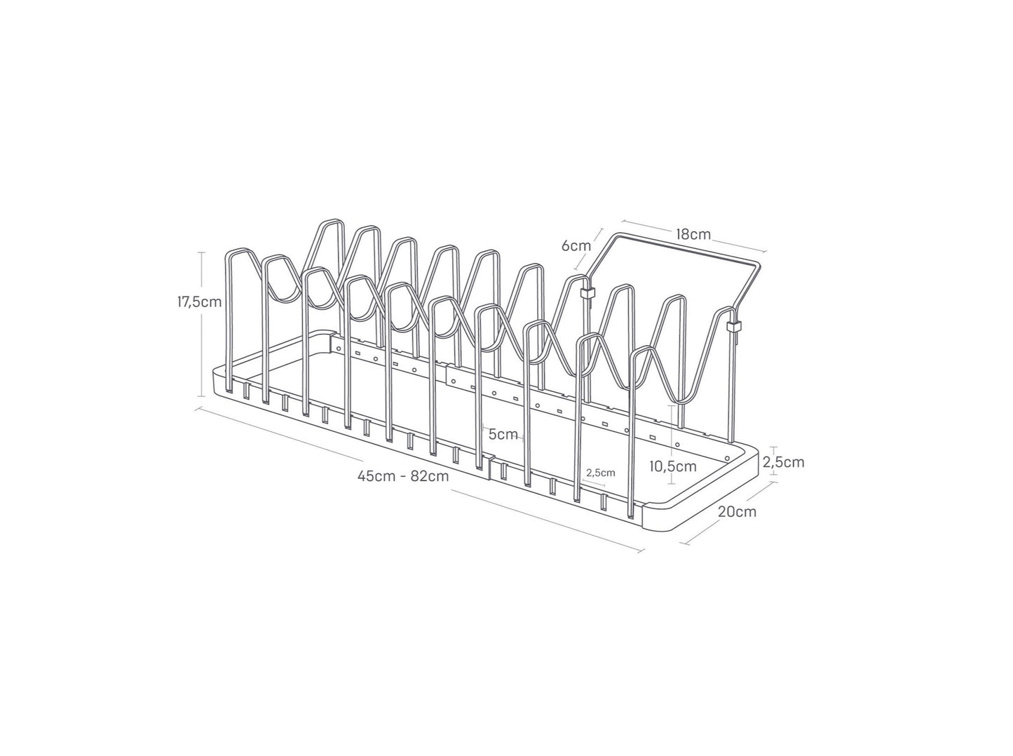 Ausziehbarer Topfdeckel & Pfannenhalter - White
