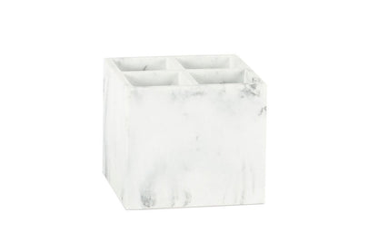 Quadratischer Organizer Marmor weiß