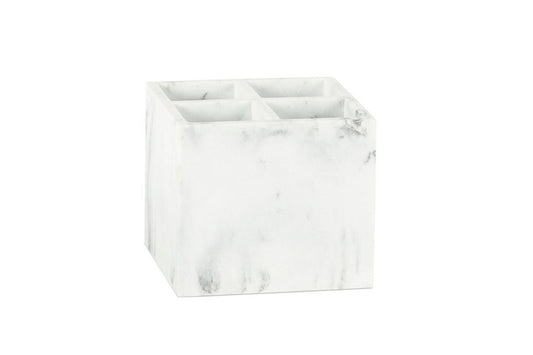 Quadratischer Organizer Marmor weiß