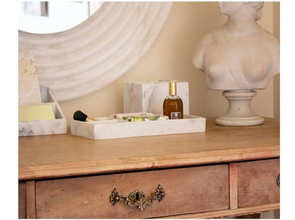 Schreibtisch-Organizer Marmor weiß