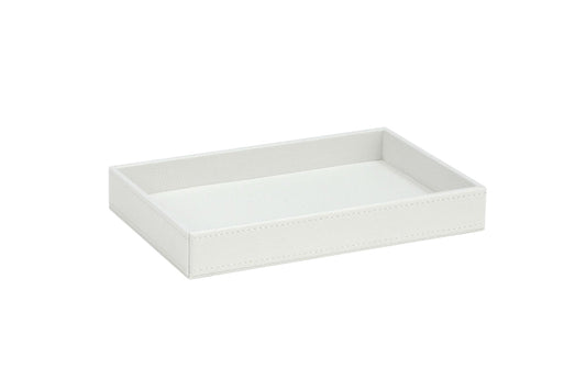 Tablett Lederoptik weiß