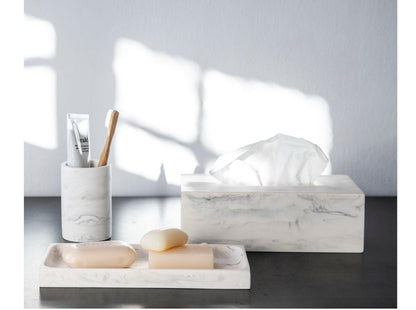 Taschentuchbox Marmor weiß