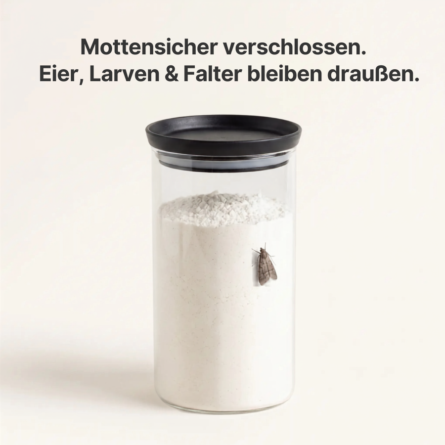 Befüllte Vorratsgläser im Küchenschrank