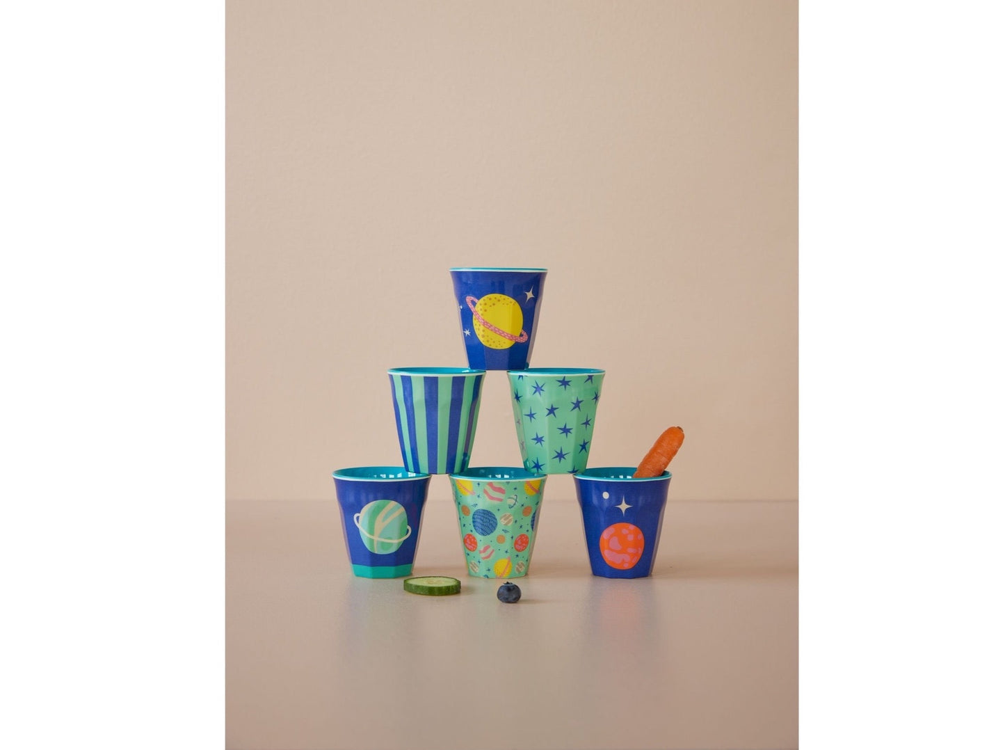 Melamin Becher 'Galaxy' Print 6er-Set