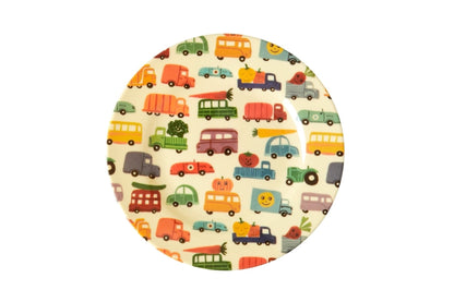 Melamin Kinderteller 'Happy Cars' Print