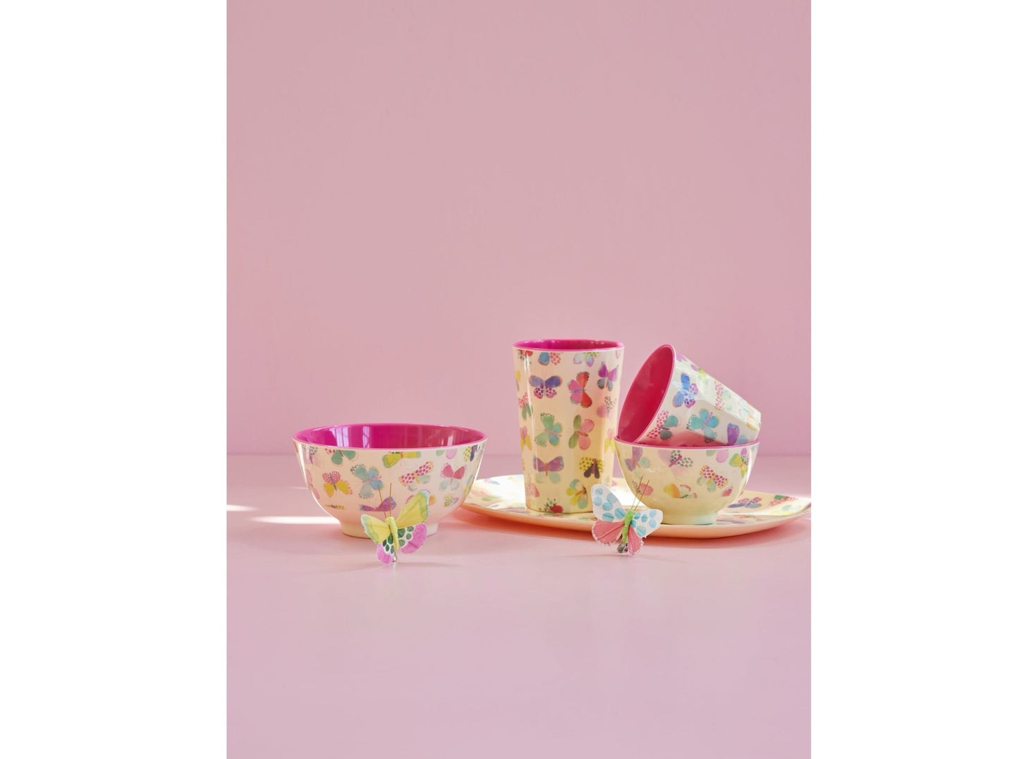 Melamin Becher - 'Butterfly' Print - Hoch