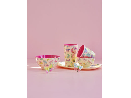 Rechteckig Melamin Teller - 'Butterfly' Print - Groß