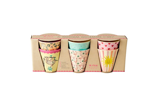 Melamin Becher 'Funky ' Print 6er-Set
