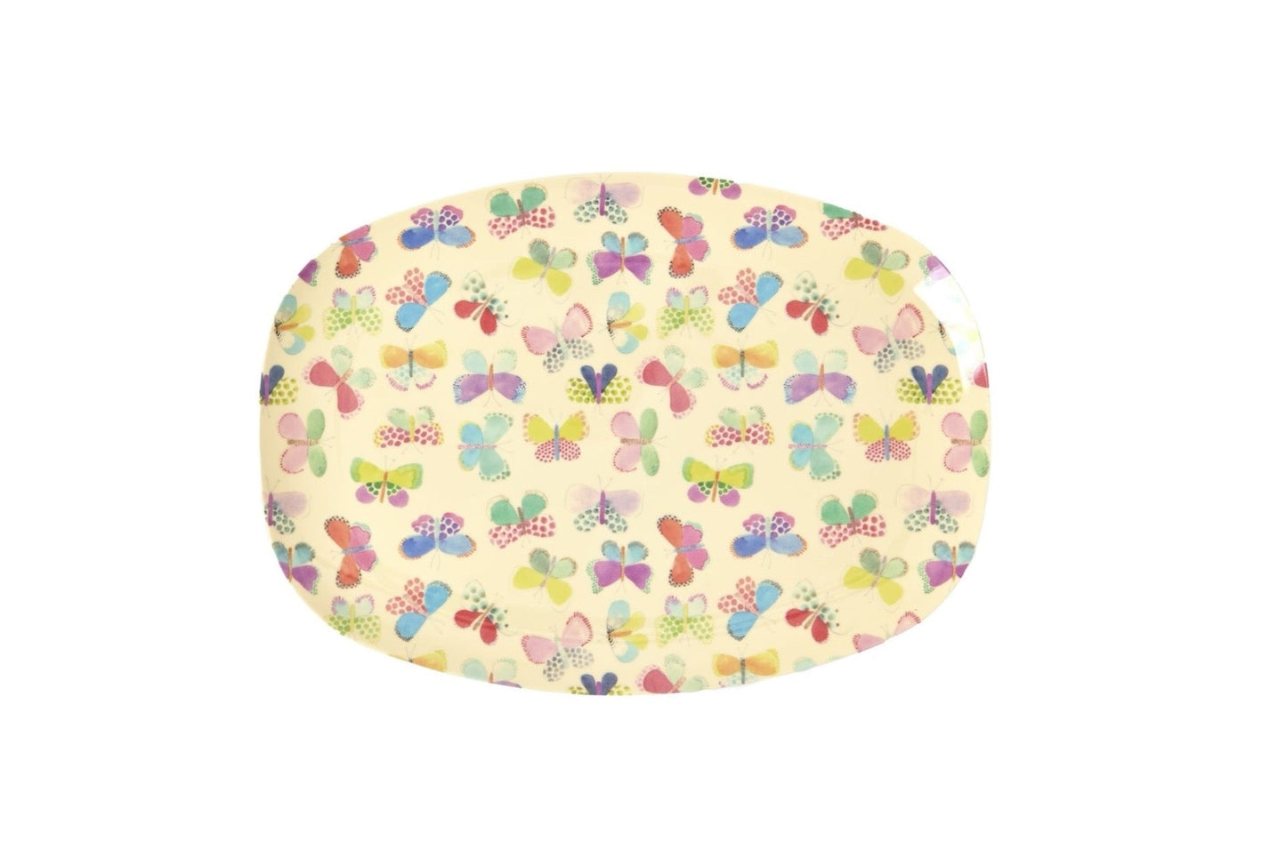 Rechteckig Melamin Teller - 'Butterfly' Print - Groß