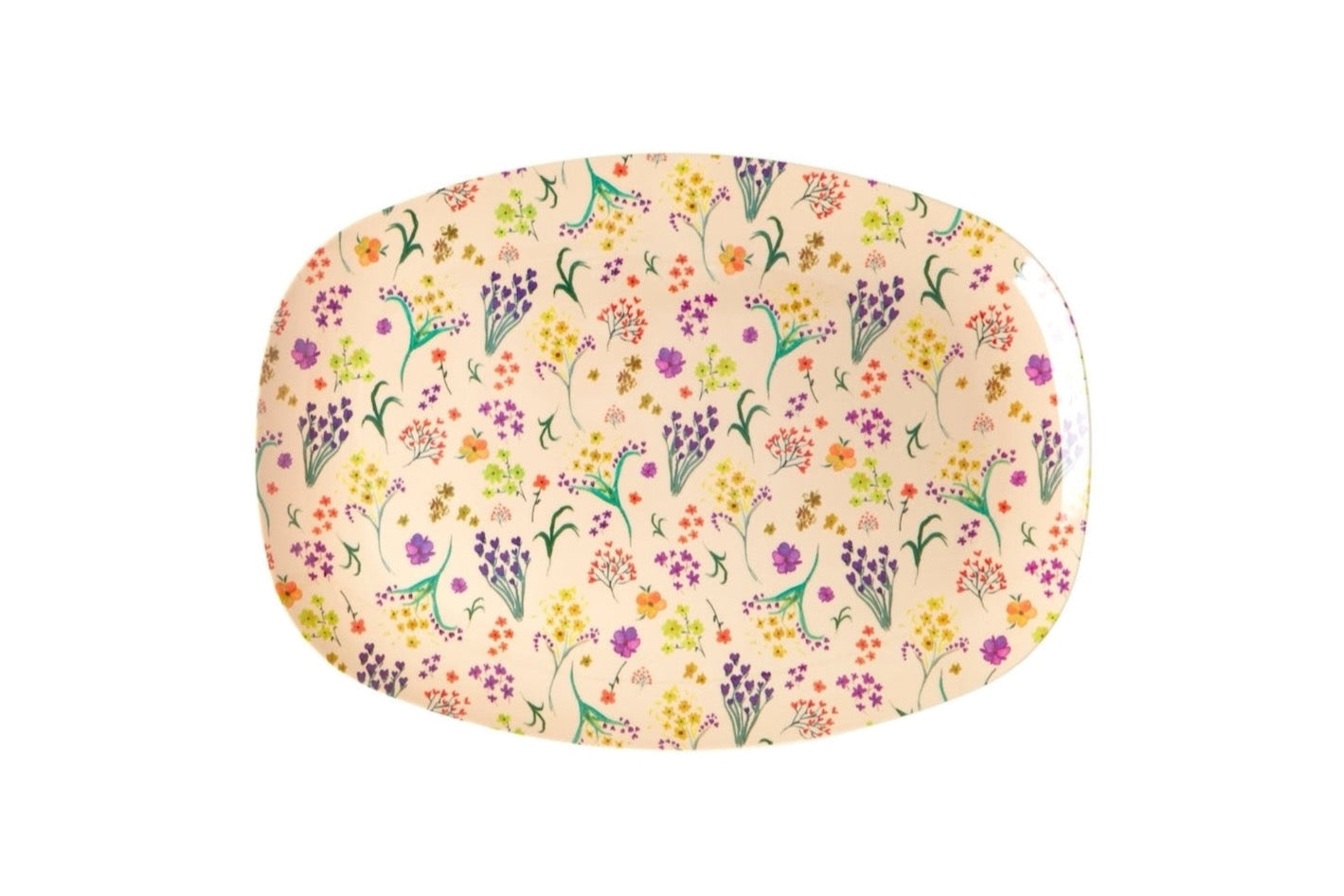 Rechteckig Melamin Teller - 'Wild Flower' Print - Groß