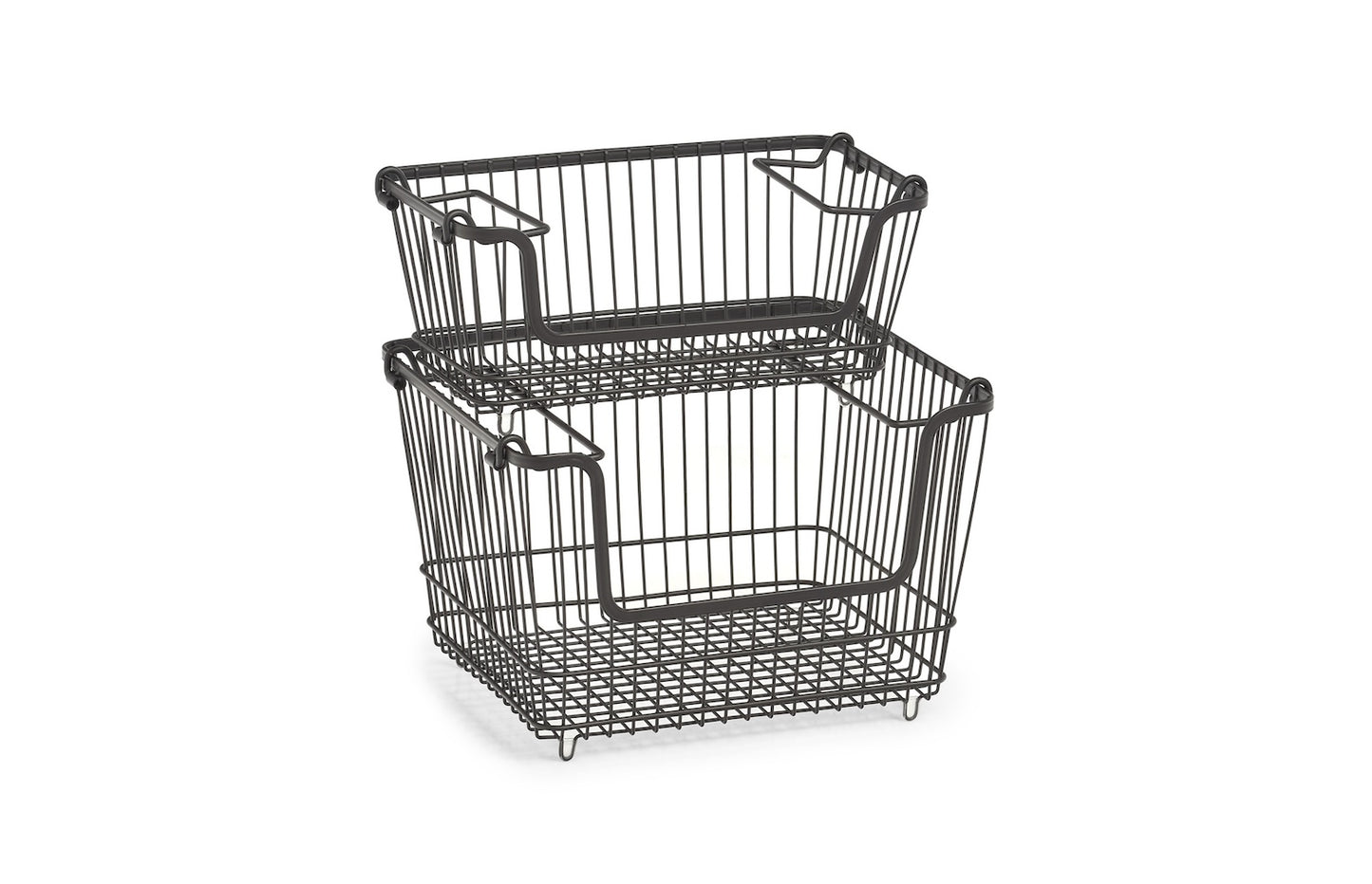 Metall Vorratskorb, groß - schwarz