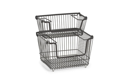 Metall Vorratskorb, groß - schwarz