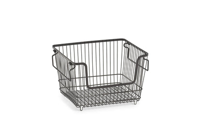 Metall Vorratskorb, groß - schwarz