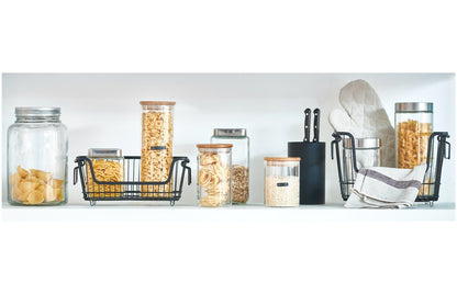 Metall Vorratskorb, groß - schwarz