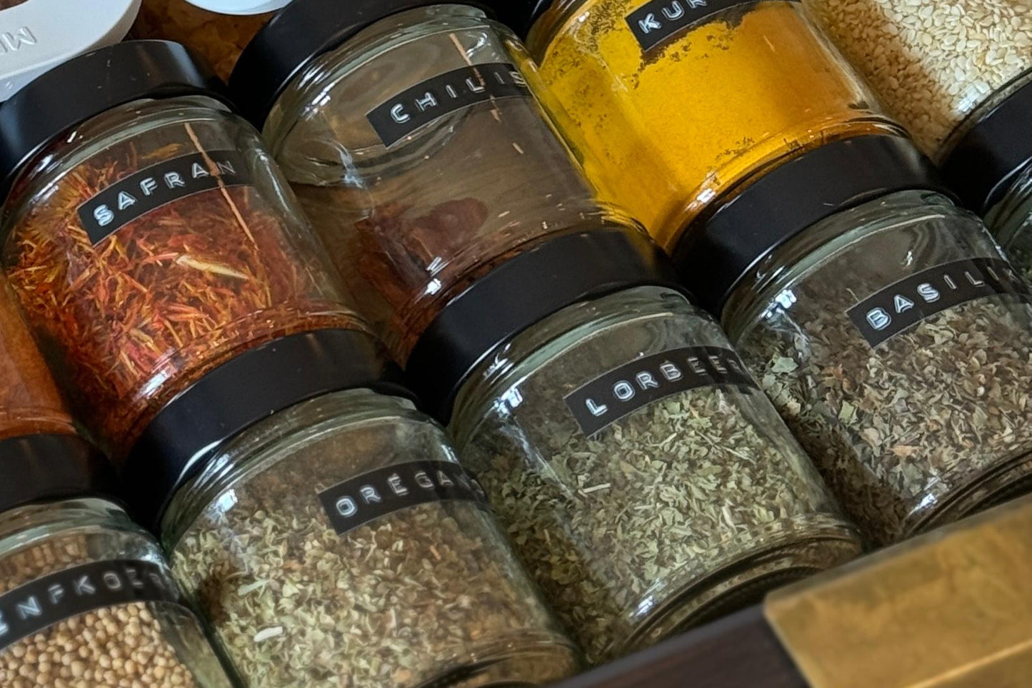 Gewürzglas 6er- Set L Deckel matt