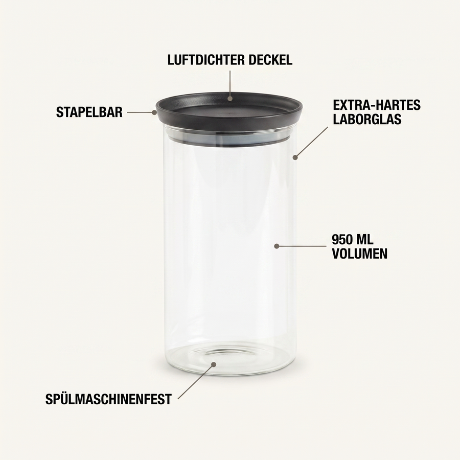 6 Vorratsgläser - 950ml
