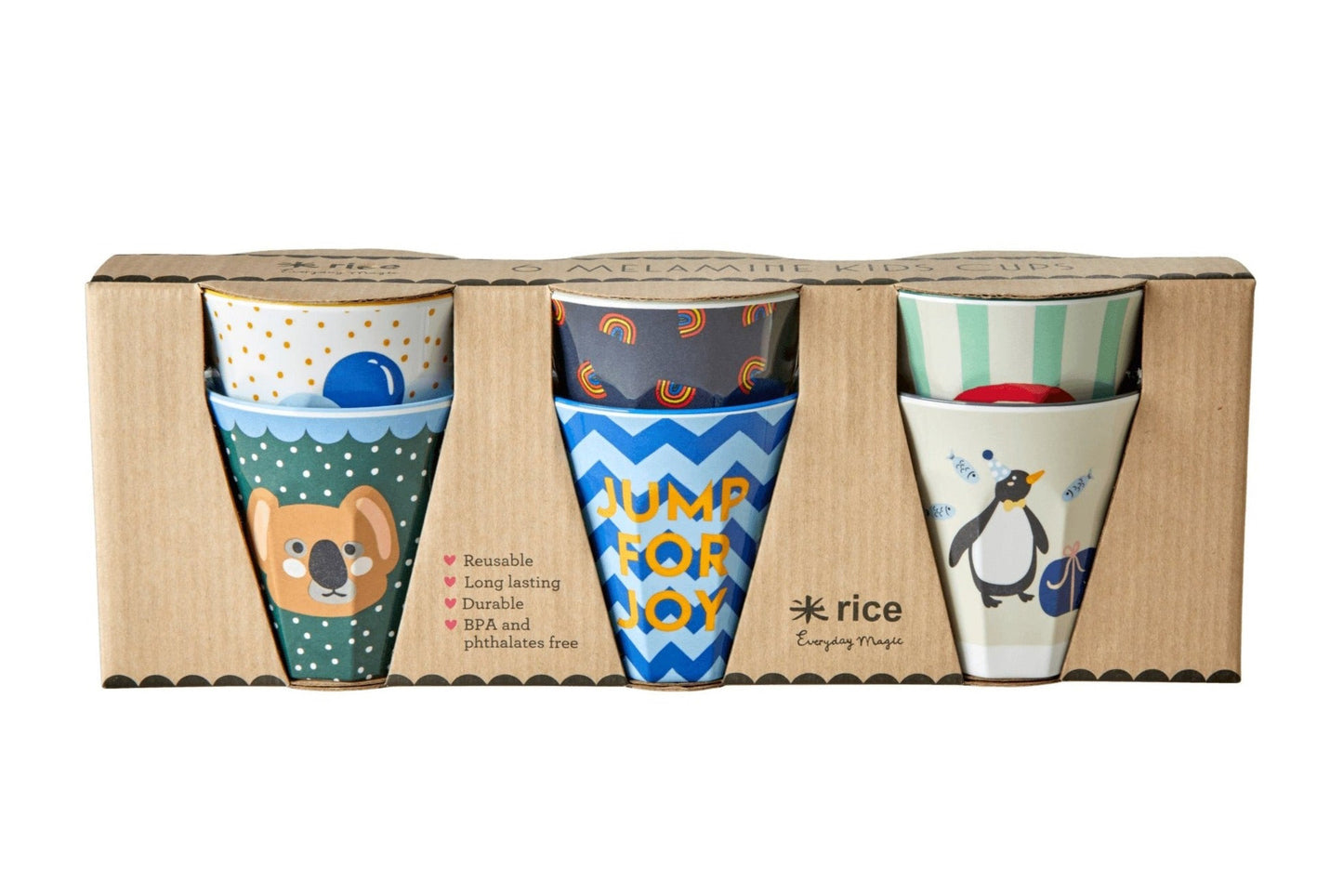 Melamin Becher 'Party Animal' Print 6er-Set