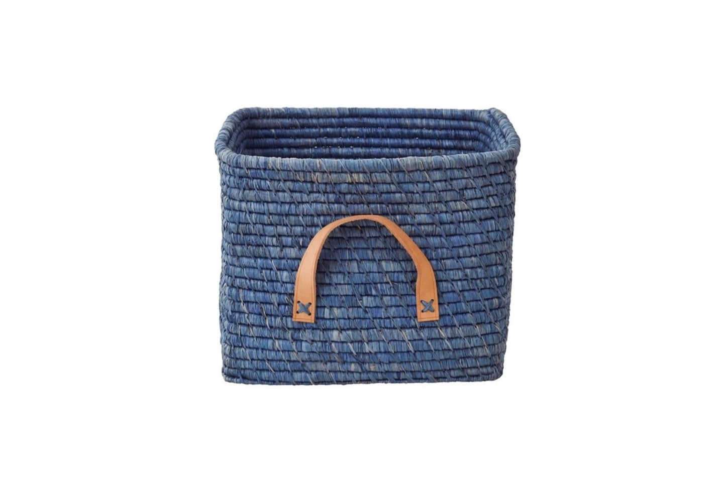 Raffia Aufbewahrungskorb Blau