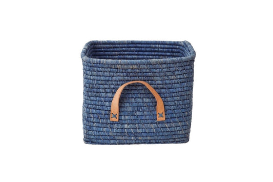 Raffia Aufbewahrungskorb Blau